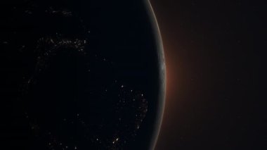 Uzaydan gün doğumuyla gerçekçi bir dünya