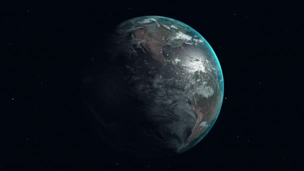 Realistyczne Powiększenie Ziemi Kosmosu — Wideo stockowe