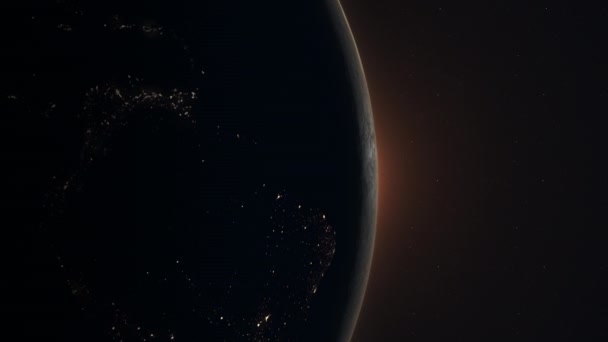 Terra Realista Com Nascer Sol Espaço — Vídeo de Stock