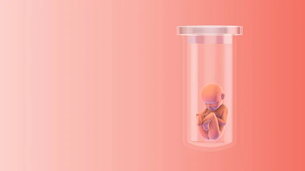 Fertilização Vitro Com Bebê Tubo Ensaio — Fotografia de Stock
