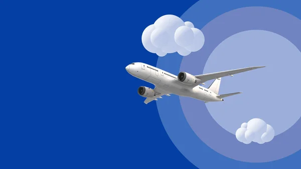Samolot Lecący Chmurze — Zdjęcie stockowe