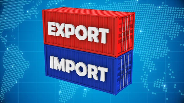 Caja Contenedores Para Negocios Exportación Importación Logística —  Fotos de Stock