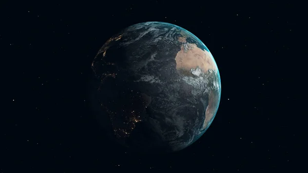 Realisztikus Föld Közelítés Űrből — Stock Fotó