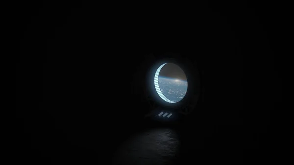 Внутри Космического Корабля Пустой Галактике — стоковое фото