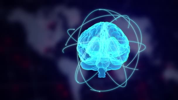 Concepto Tecnología Futurista Del Cerebro Digital — Vídeos de Stock