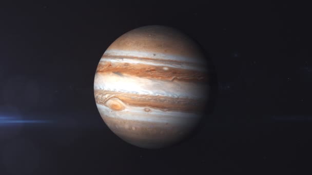 Planeta Jupiter Rotește Spațiu — Videoclip de stoc
