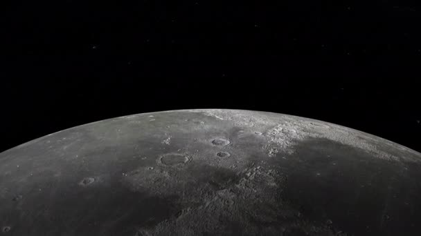 Крупный План Луны Вращающийся Звездном Фоне — стоковое видео