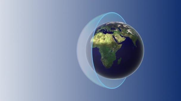 Terre Atmosphère Avec Couche Ozone — Video