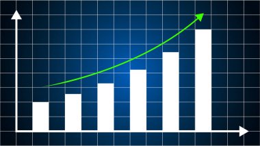 Büyümeyi ve başarıyı veya yükseliş eğilimini gösteren grafik