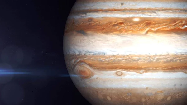 Närbild Planeten Jupiter Rymden Roterande — Stockfoto