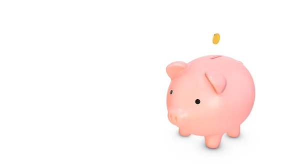 Money Falling Piggy Bank Making Grow Bigger Money Saving Concept — Stock Photo, Image