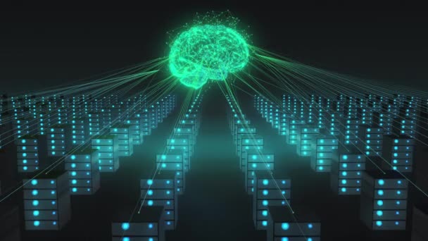 Conectividad Red Neuronal Red Inteligencia Artificial Loopable — Vídeos de Stock