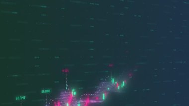 Borsa veya ticaret grafiği ve şamdanlar yükselen bir eğilimi gösteriyor