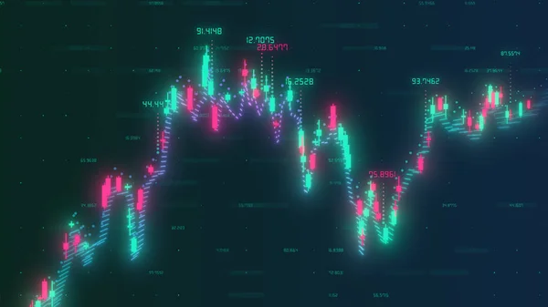 Фондовый Рынок Торговый График Подсвечники Показывающие Рост Тренда — стоковое фото