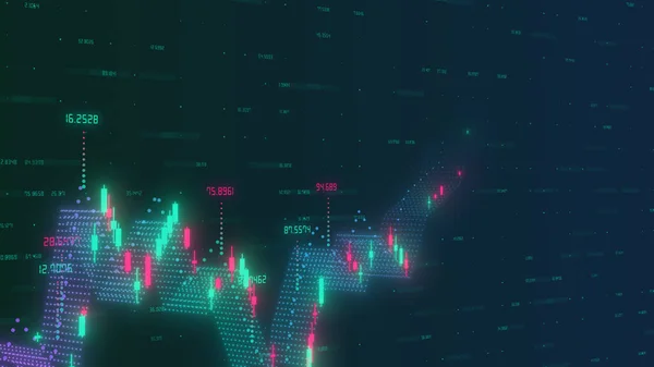 Aandelenbeurs Trading Chart Kandelaars Vertonen Een Stijgende Trend — Stockfoto