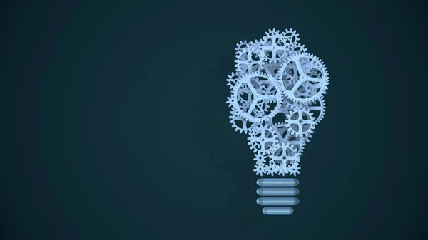 Light bulb of gears and cogs technology concept