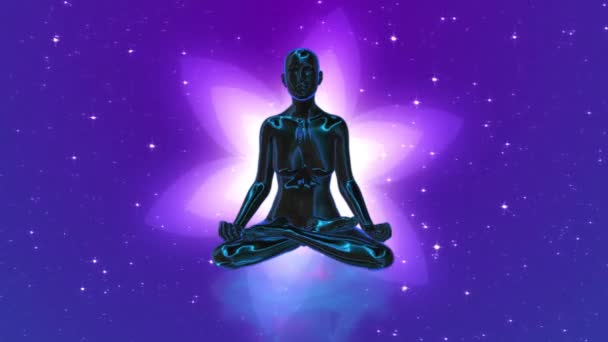 Медитация Зацикленным Фоном Цветочной Космической Анимации — стоковое видео