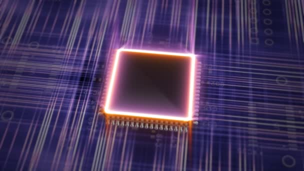 Abstract Grafisch Bord Micro Chip Processor — Stockvideo