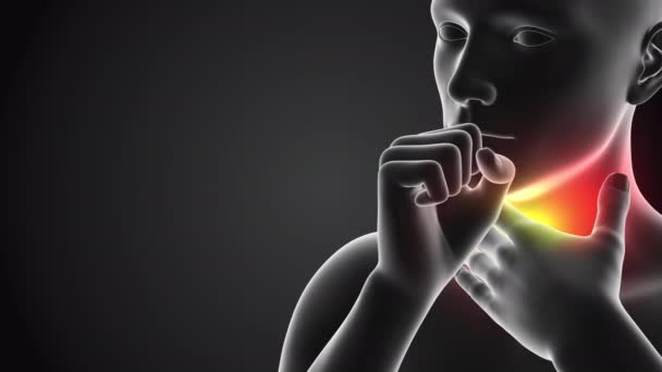 喉咙疼痛和咳嗽的人 — 图库视频影像