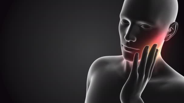 顎に痛みがある人間 — ストック動画