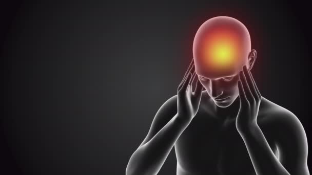 Human Having Pain Head — Stock Video