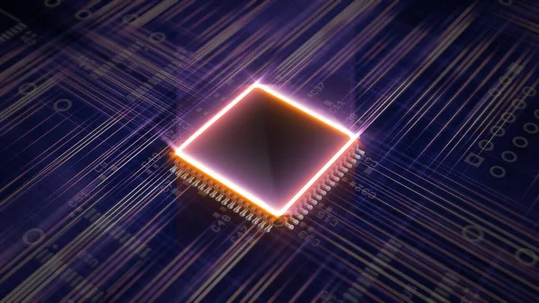 Abstract Grafisch Bord Micro Chip Processor — Stockfoto