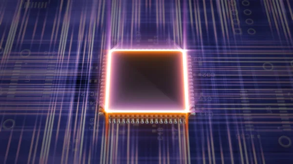Placa Gráfica Micro Chip Processador Abstrato — Fotografia de Stock