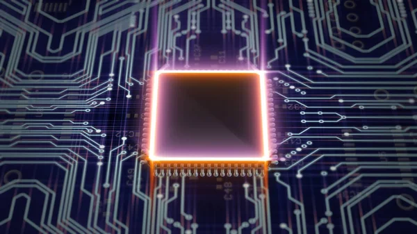 Micro Processore Grafico Del Chip Del Bordo — Foto Stock