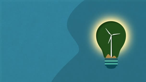 Концепция Возобновляемых Источников Энергии Ветряных Турбин — стоковое видео