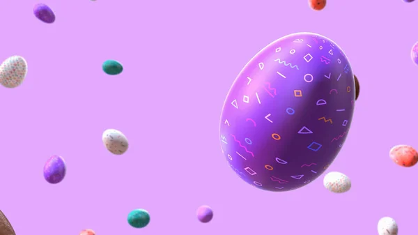 Purple Easter Eggs Copyspace — Stock Photo, Image
