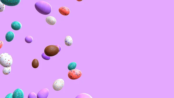 Huevos Pascua Vibrantes Con Copyspace —  Fotos de Stock