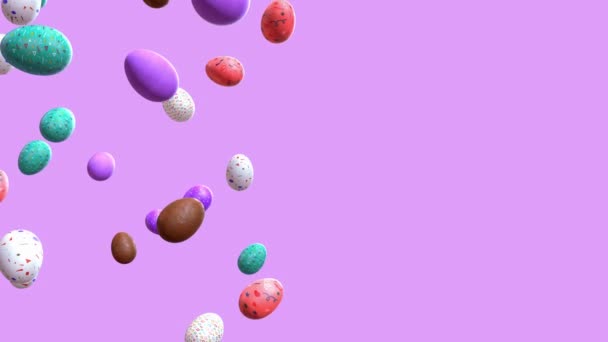 五彩缤纷的复活节彩蛋雨夹杂物 — 图库视频影像