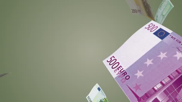 Moneda Euro Cayendo Cámara Lenta — Vídeos de Stock