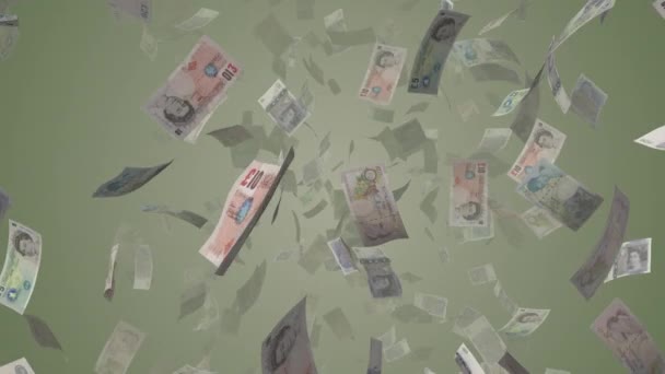 Sterling Pound Falling Slow Motion — Stock Video