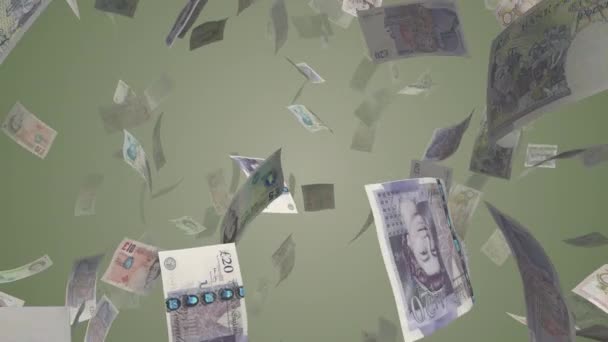 Sterling Pound Falling Slow Motion — Stock Video