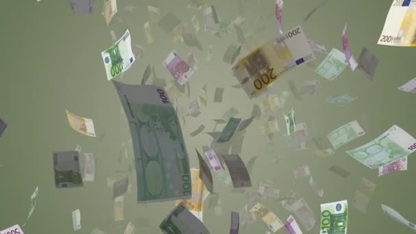 Ευρώ Νόμισμα Πέφτει Αργή Κίνηση — Αρχείο Βίντεο
