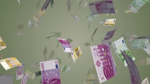 Moneda Euro Cayendo Cámara Lenta — Vídeos de Stock