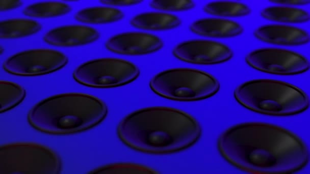 扬声器膜堆积在迪斯科 酒吧或俱乐部的环状结构中 — 图库视频影像