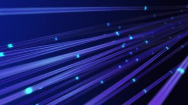 Optik fiber çizgiler parlak ışık ile veri iletiyor