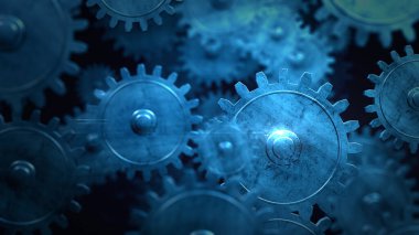 Soyut dönen makine metal dişlileri