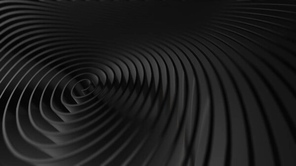 Abstract spiral and twisting black lines swirling