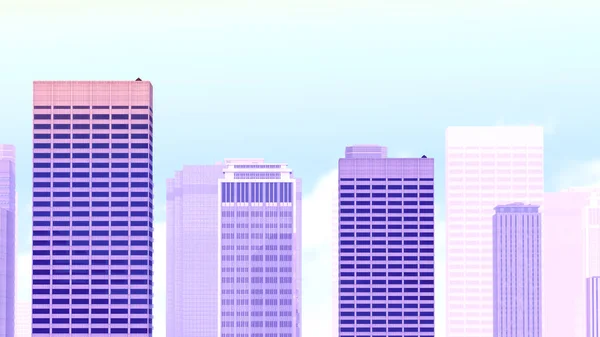 City Skyline Background Modern Big City Buildings — Stock Photo, Image
