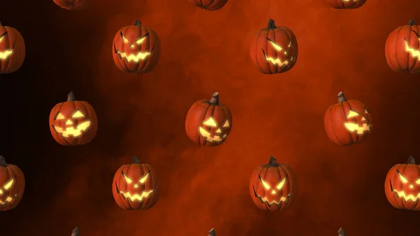 Abóbora Halloween Rosto Feliz Assustador Brilhando Noite — Fotografia de Stock