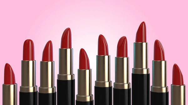 stock image Lipsticks over pink background