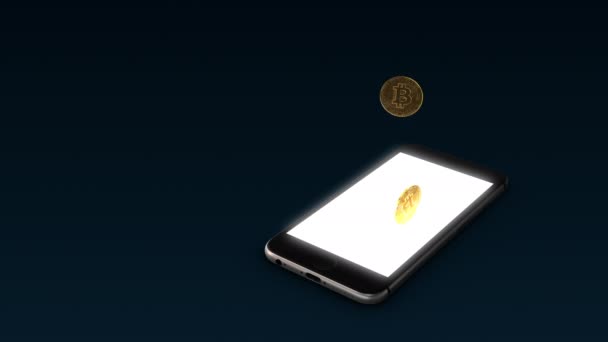 Mobil Képernyő Crypto Érmékkel Háttér — Stock videók