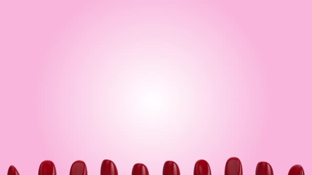 Lippenstifte Auf Rosa Hintergrund Gedreht — Stockvideo