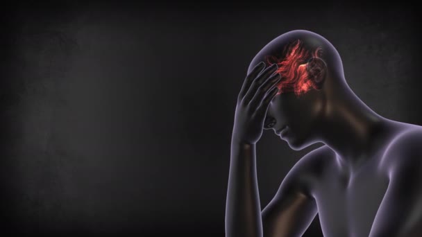 Έννοια Του Στρες Άγχος Και Κατάθλιψη Σκοτεινές Σκέψεις Περνούν Από — Αρχείο Βίντεο