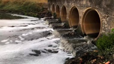 Lağım suyu nehir vücuduna akıyor ve su ve çevreyi kirletiyor..