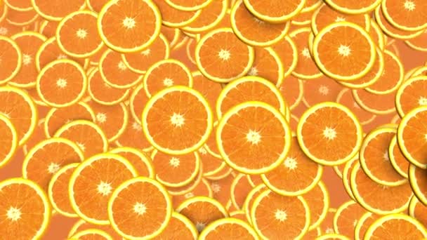 Close Van Verse Sinaasappelschijfje Achtergrond — Stockvideo