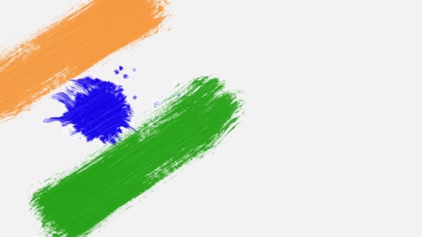 筆のストロークで描かれた旗の色とインドの独立記念日 — ストック動画